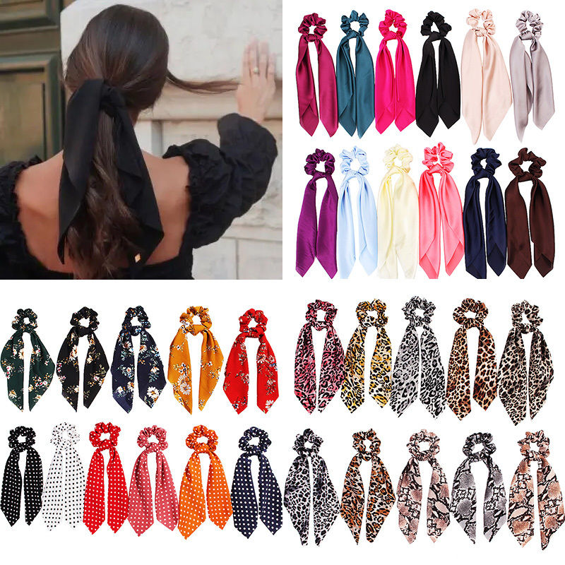 Moda coreana tinta unita Scrunchies corda per capelli lunghi elastici per capelli per le donne sciarpa coda di cavallo dolce fascia elastica per capelli accessori per capelli