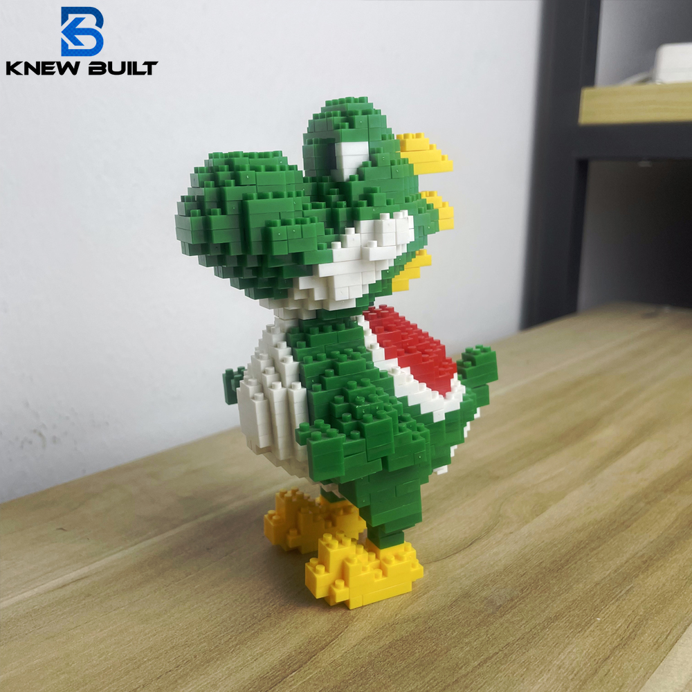 Knew construído micro mini blocos de construção brinquedos criar seu dinossauro verde selva perfeito colega de jogos das crianças e ornamento decorativo