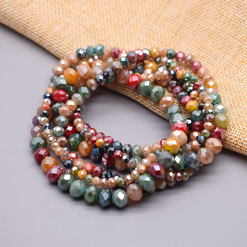 Perles de verre en cristal à facettes plates et amples pour la fabrication de bijoux, 2mm, 3mm, 4mm, 6mm, 8mm, nouvelles couleurs