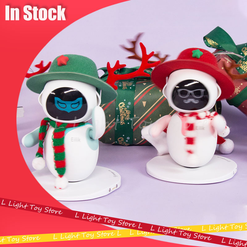 Robot inteligente Emo Eilik, Robots Ai inteligentes interactivos que acompañan la voz española, Mini Robot Emo de escritorio electrónico, regalo de Navidad