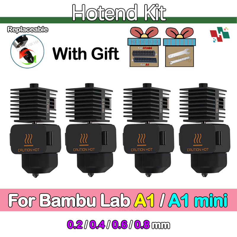 Upgrade 2.0 Hotend Voor Bambu Lab A1 Nozzle Bambu Lab A1 Mini Nozzle Kit Messing Gehard Stalen Mondstuk Voor Bambulab A1 V2 Hotend