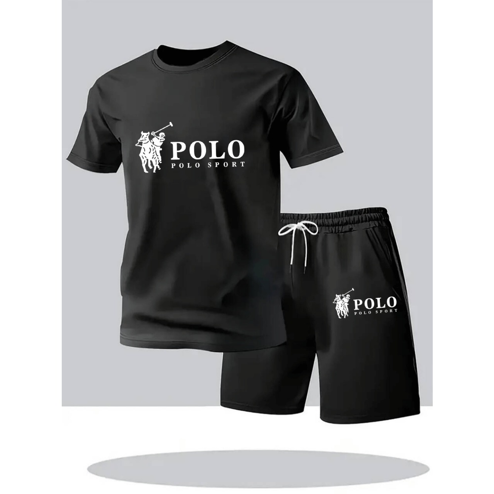 2026 Summer Men's Set Urban Casual Fashion T-shirt and Shorts High Quality Crew Neck Short Sleeve Outfits Male Daily Sportswear