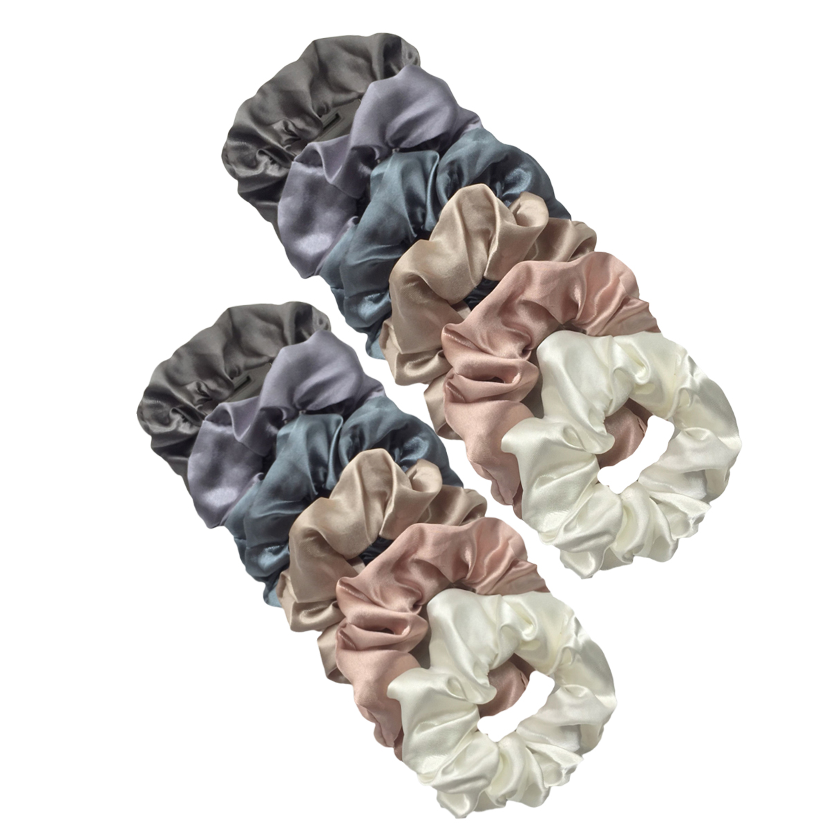 12PCS แฟชั่นซาตินสีสันลําไส้ผมอุปกรณ์เสริมผม scrunchies ผม Headwear สําหรับหางม้าน่ารัก Causal ผู้หญิง