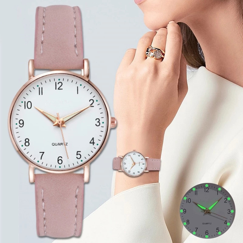 Mode Uhr Für Frauen Leder Gürtel Uhren Damen Luxus Analog Quarz Leuchtende Armbanduhr Uhr Relogio feminino
