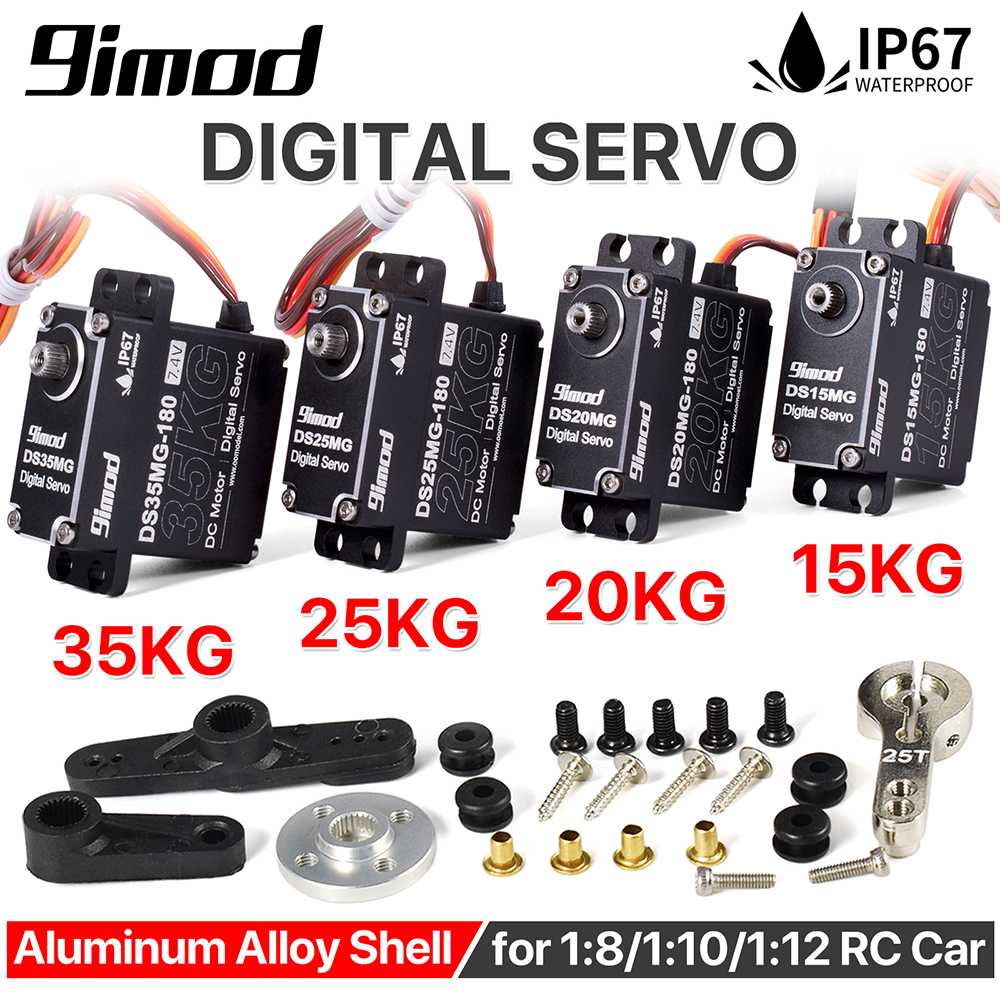 9imod Servo 15KG 20KG 25KG 35KG Wasserdichter Servomotor mit Metallgetriebe für Arduino Traxxas TRX4 Scx10 1/8 1/10 RC Auto
