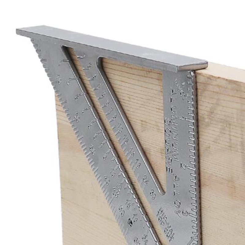 Righello Triangolare in Lega di Alluminio da 7 Pollici, Strumento di Misurazione, Set per Falegnameria, Goniometro, Righello ad Angolo Retto