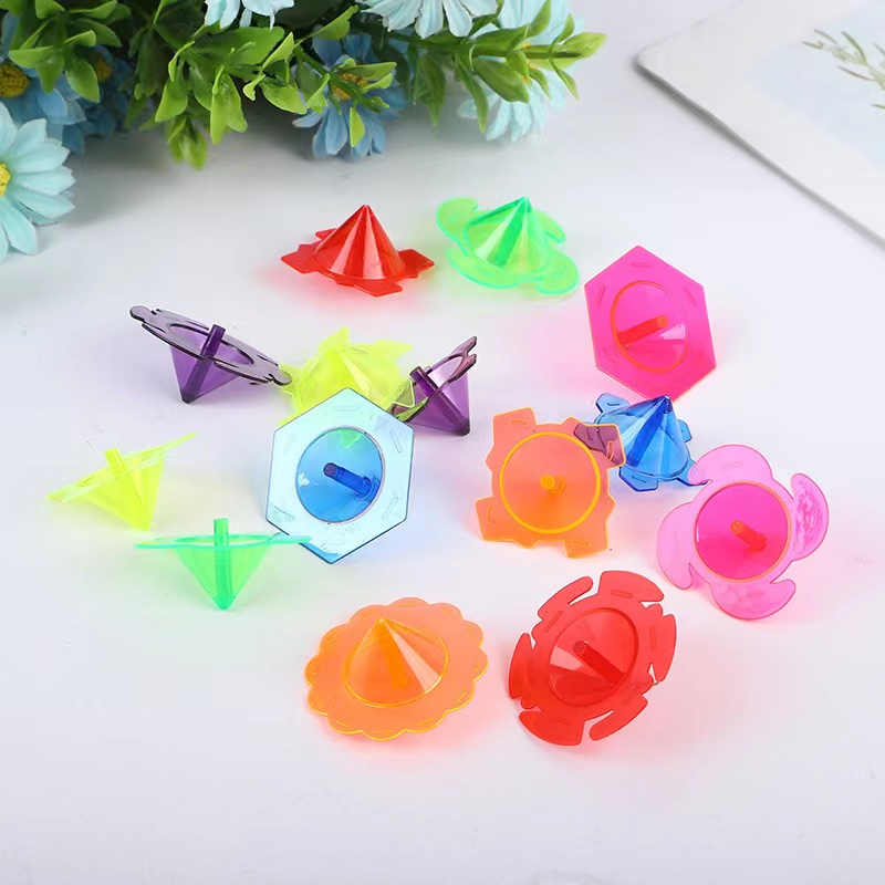 24 szt. Mini dziecko przezroczystość plastikowe zabawki żyroskopowe Baby Shower dzieci upominki na przyjęcie urodzinowe świąteczne prezenty karnawałowe dla dzieci 2022