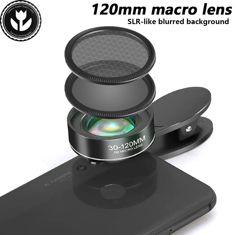 Obiettivo Macro da 120MM lenti Super Macro professionali 5K HD obiettivo fotografico per fotocamera con Clip universale per iPhone Samsung Xiaomi HUAWEI Andriod