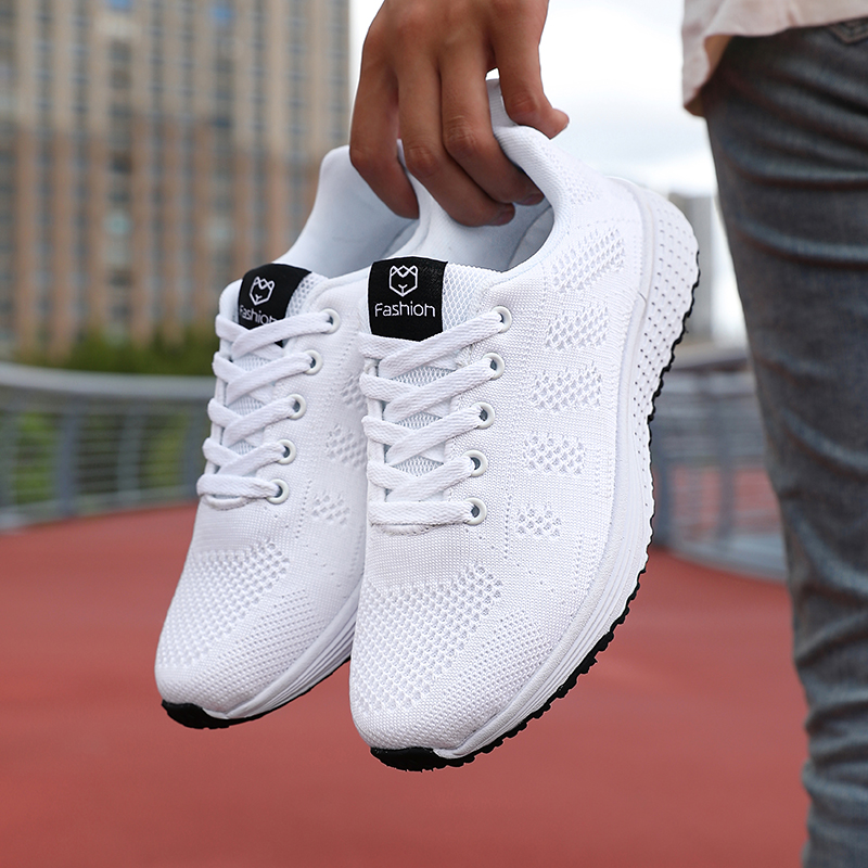 Zapatos Deportivos planos informales para mujer, Zapatillas de malla transpirables, zapatillas de plataforma para mujer, Tenis femeninos de cesta