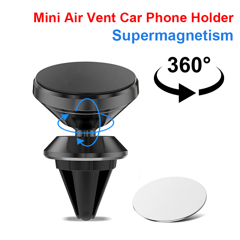 Dudukan telepon mobil magnetik, dudukan telepon mobil magnetik untuk iPhone Samsung S10 GPS 360 derajat navigasi Ventilasi udara Mont untuk ponsel di dalam mobil