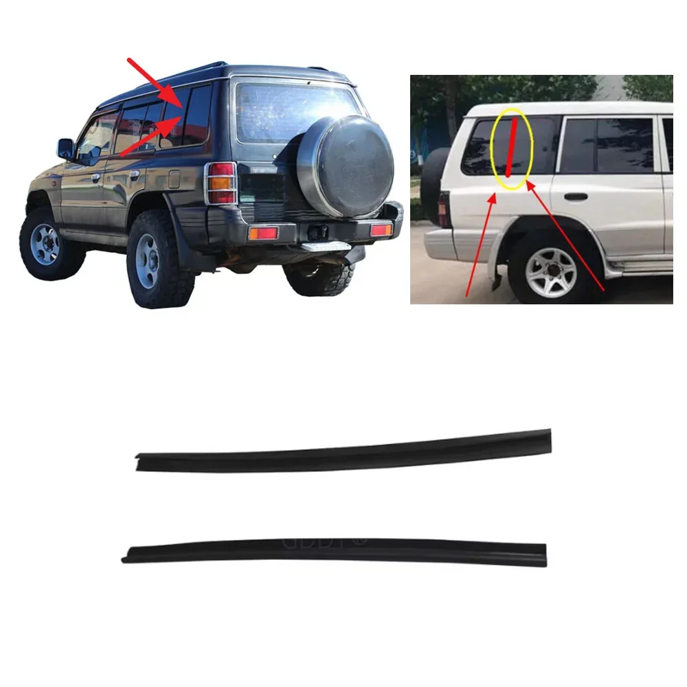 1 หรือ 2 ชิ้น 5 ประตูหน้าต่างที่สามแนวตั้งยางสําหรับ Pajero V30 1989-1999 MB 696541   ยางซีลสําหรับ Montero V40 Weatherstrip