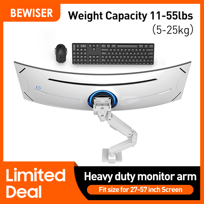 Bewiser Monitor Arm Support Stand voor Samsung Odyssey Neo G7/G9 Display Houder 32"-57" Draagvermogen 5-25kg Veerbeugel Bureaubevestiging
