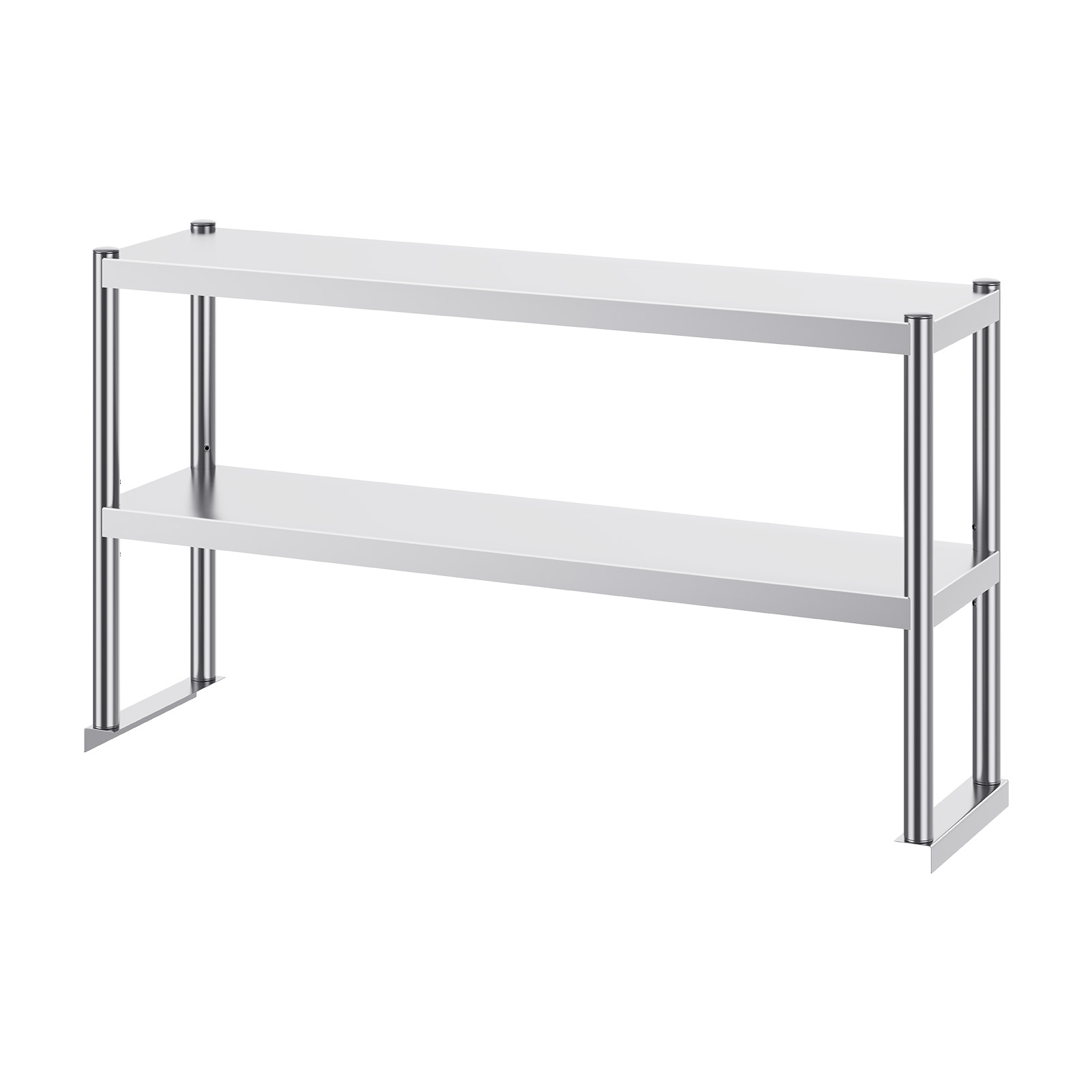 SucceBuy Meja Kerja Dapur Stainless Steel Overshelf dengan Meja Kerja Persiapan Overshelf yang Dapat Disesuaikan Tingginya untuk Dapur Restoran