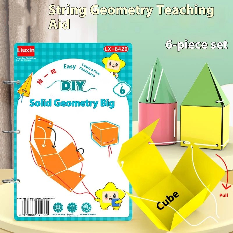1 Set Ruimtelijk Denken Training DIY Wiskunde Leren Boek 3D Geometrie Rustig Boek Voor Kinderen Montessori Educatief Tracing Werkboek