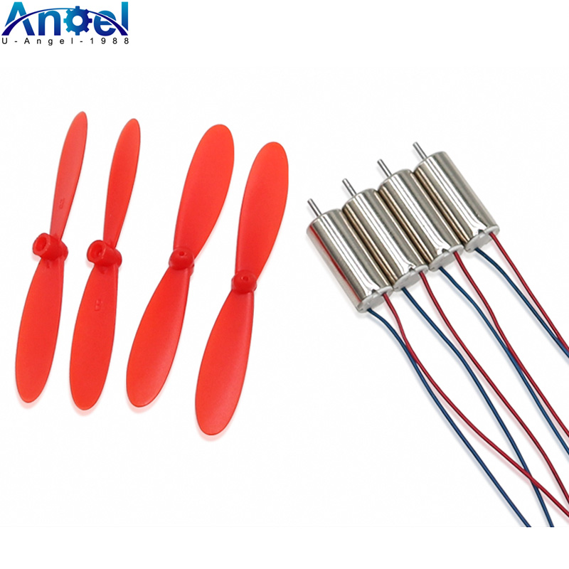 4 x DIY DC 3.7V 50000RPM 716 Hollow Cup Coreless High-speed Motor z 4 x 55MM śmigłem Cw CCW dla DIY Micro FPV Quadcopter