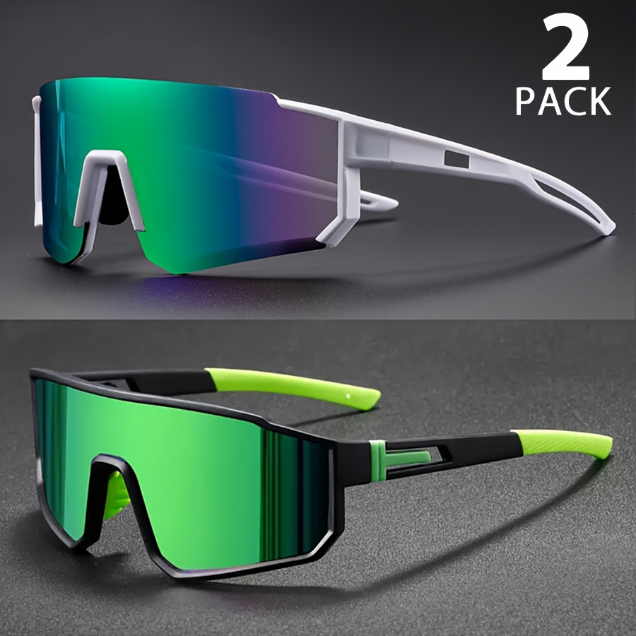 2 pezzi occhiali da sole da ciclismo oversize UV400 protettivi sport all'aria aperta arrampicata guida occhiali da bici uomo donna occhiali da bicicletta