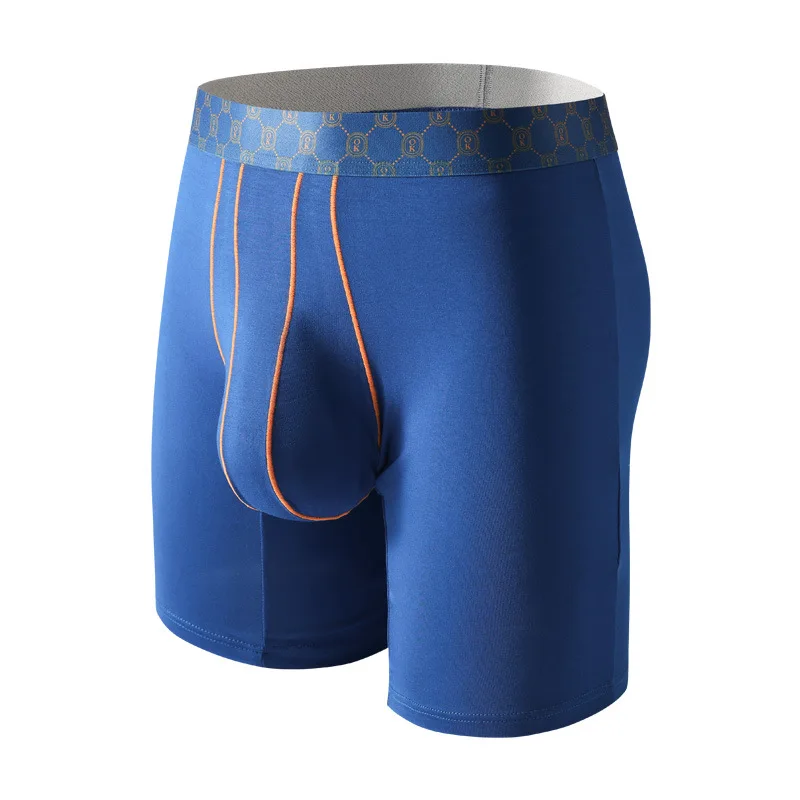 Mens Underwear Soft Bamboo Fiber Boxer Shorts Hombre Breathable U Convex Pouch Panites Long Underpant Male Trunks Cueca L-XXL