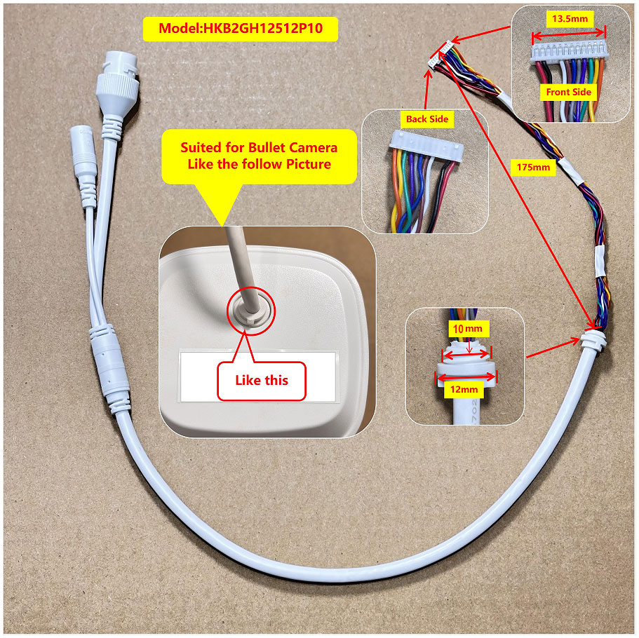 Ethernet Lan-кабель PoE RJ45 Сетевой кабель 12-контактный 10-жильный для купольной ip-камеры hikvision