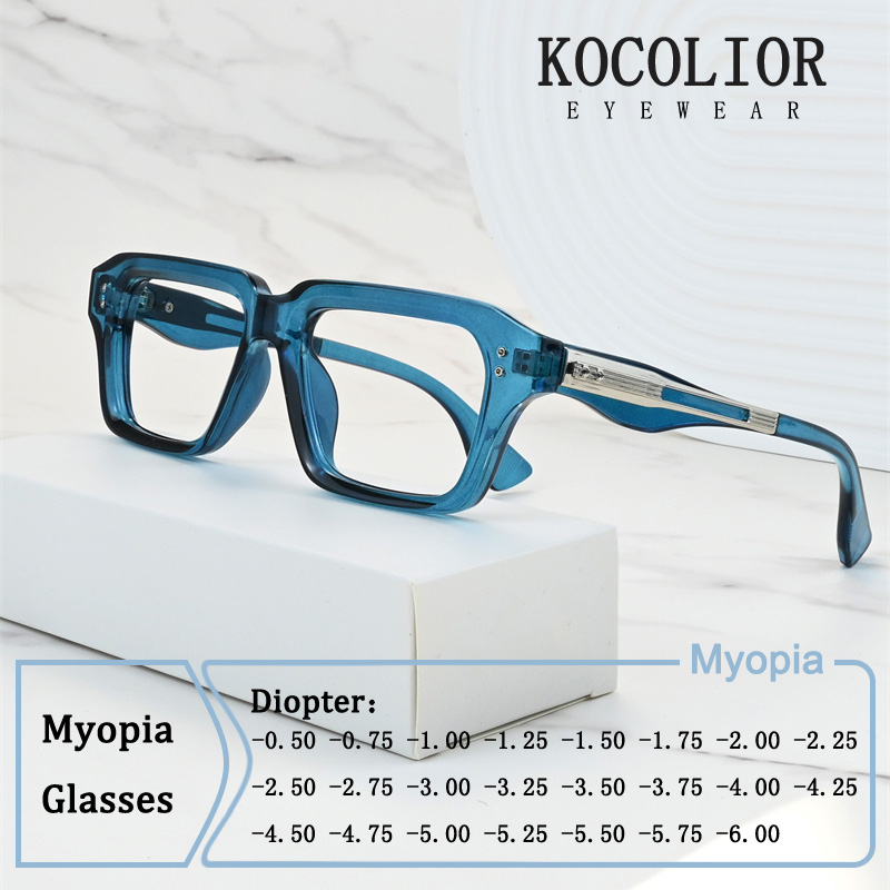 Nuovo marchio di design quadrato montatura in lega occhiali miopia occhiali da vista fotocromatici anti luce blu donne occhiali da vista da 0 a -6,00