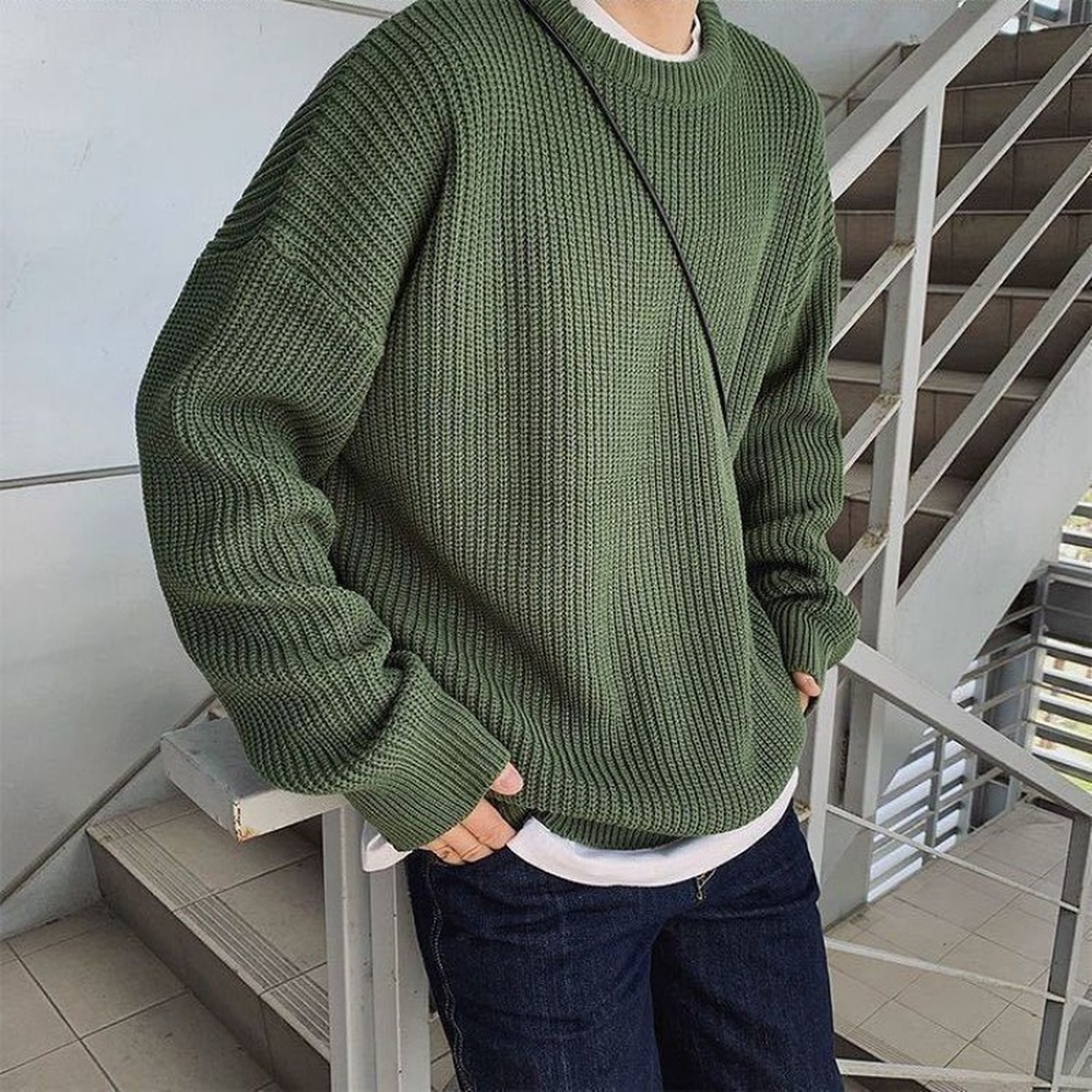 男性用単色ウールニットセーター,フィットプルオーバー,カジュアルストリートウェア,韓国のファッション,秋の服,2023