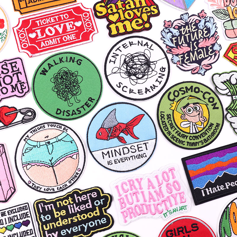 DIY Letters Applique Cartoon Animal Embroidered Patches For Clothing Stickers Love Patch Iron On Patches On Clothes Sewing Patch
