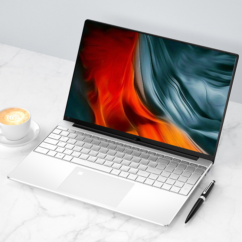 Ноутбук на Windows 11 10 Pro с разблокировкой по отпечатку пальца, экран 15,6 дюйма, ОЗУ 12 Гб, IPS-экран, Intel Celeron J4125, Bluetooth клавиатура с подсветкой