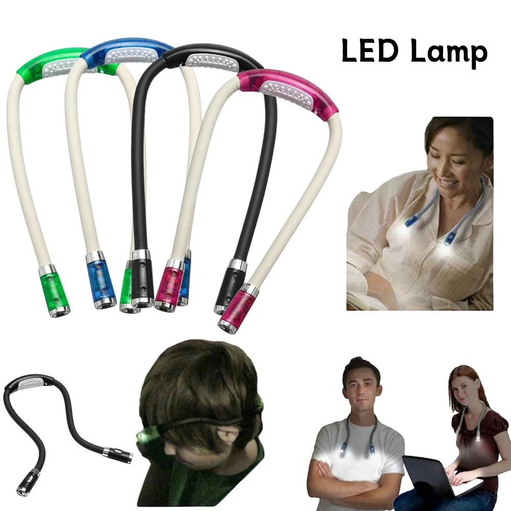 Abs led flexível handsfree abraço pescoço leitura livro luz lâmpada tocha lanterna multifuncional lâmpada de trabalho