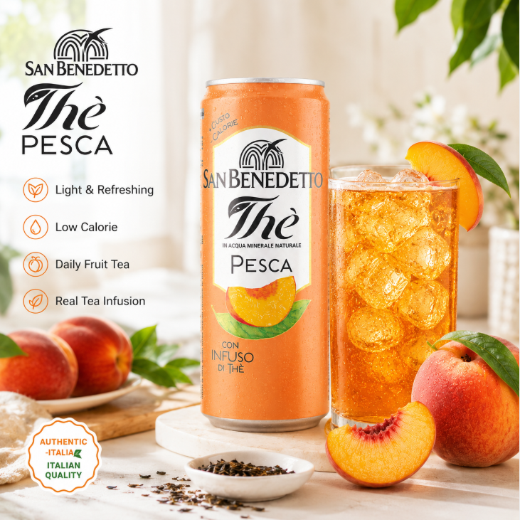 San Benedetto Italiaanse geïmporteerde perzikthee, dagelijkse hydratatie drank voor alle leeftijden, schone natuurlijke smaak zonder harde toevoegingen