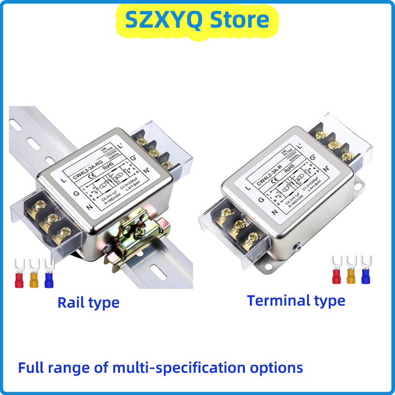Modulo filtro di alimentazione CW4L2-20A 3A 6A 10A 20A tipo terminale filtro di alimentazione morsettiera guida bipolare 220v AC EMI alimentatore formica