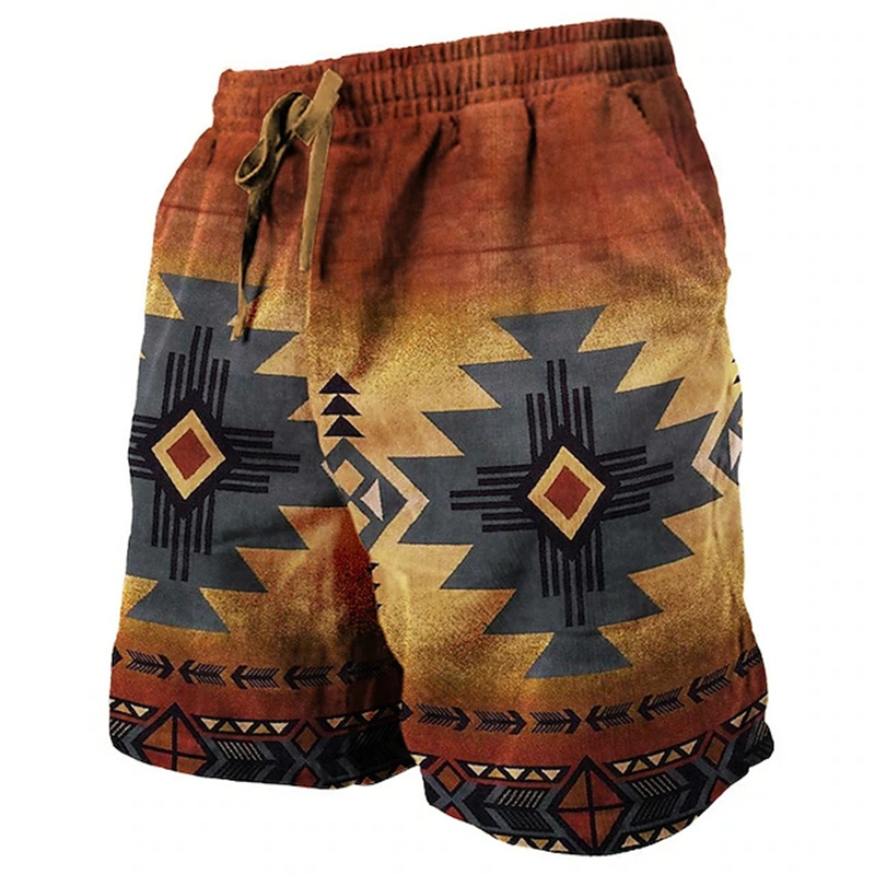 Etnische Totem 3D Print Patte Sport Sneldrogend Breatha Heren Strandbroek Outdoor Straat Dragen Casual Mode Ouder-kind Kort