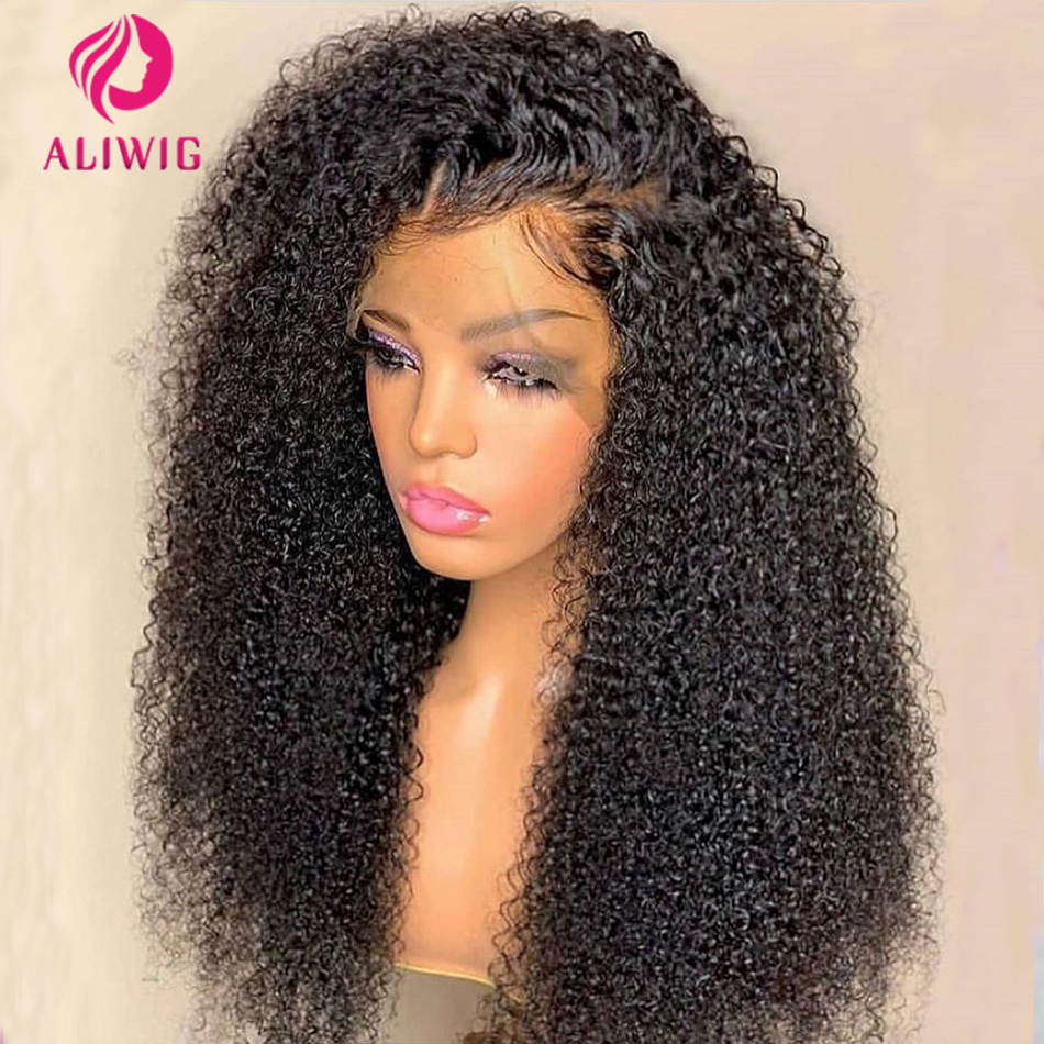 13x4 jerry encaracolado peruca dianteira do laço profundo kinky encaracolado perucas de cabelo humano brasileiro 4x4 hd peruca de fechamento frontal do laço transparente para mulher