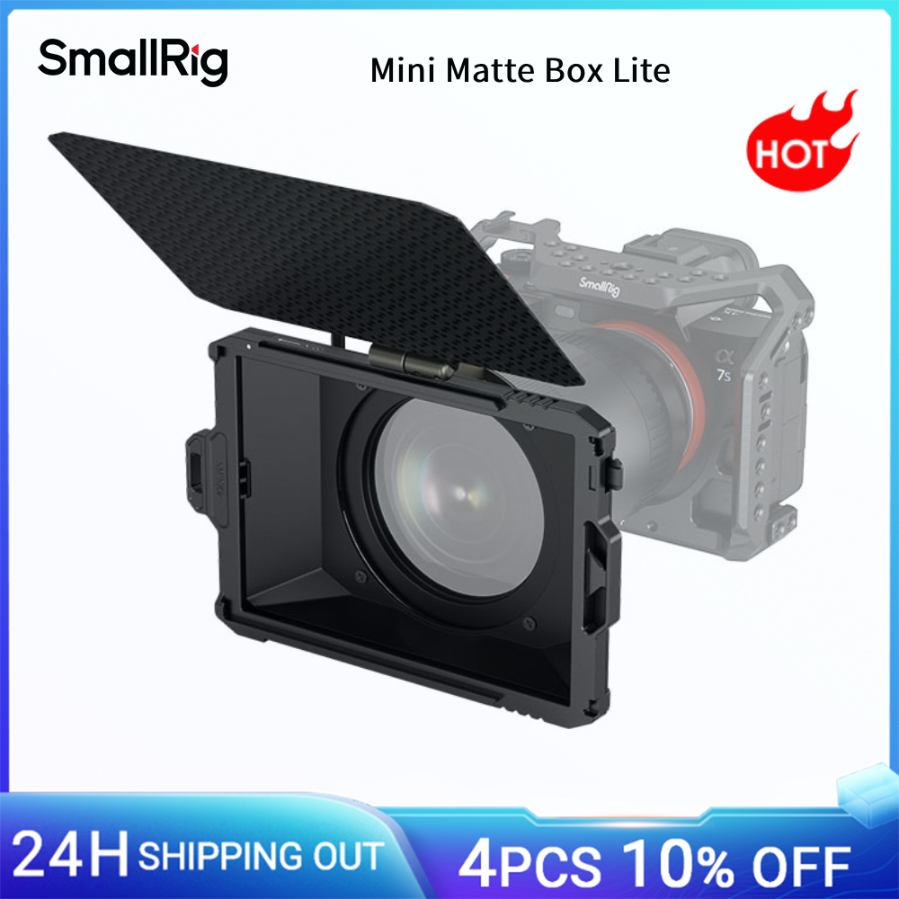 SmallRig Mini Matte Box Lite pour appareils photo reflex numériques sans miroir avec bague adaptatrice 67/72/77/82-95 mm pour objectif standard 52/55/58/62/67 mm 3575