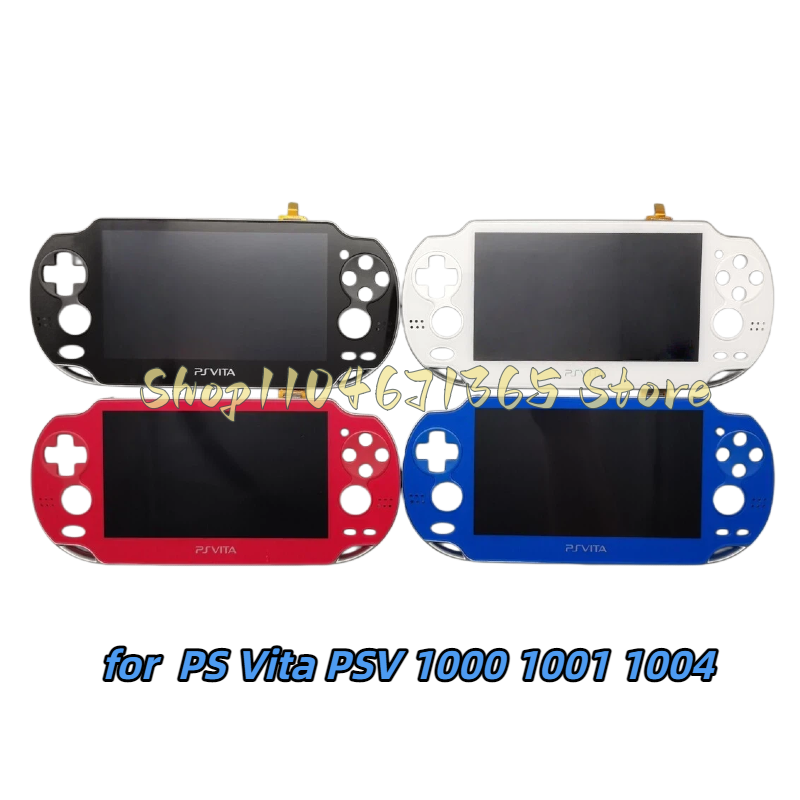 Czarno-biały nowy ekran z dotykiem, digitizerem i ramką do Playstation PS Vita PSV 1000 1001 1004, wyświetlacz LCD