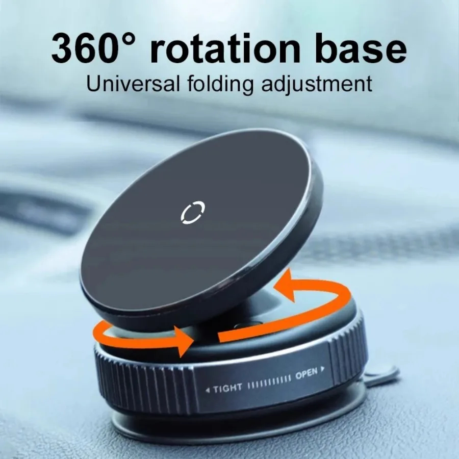 Support de téléphone à aspiration magnétique 360 °   Support de téléphone pliable sous vide réglable, support d'adsorption monté sur voiture, support universel pour voiture