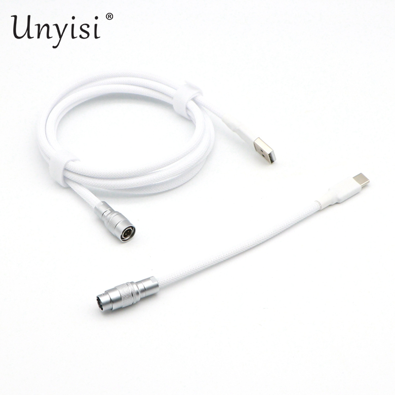 Paracord en PET USB-A naar USB-C Type-C-kabel met dubbele mouwen voor mechanisch toetsenbord met YC8 Aviator.