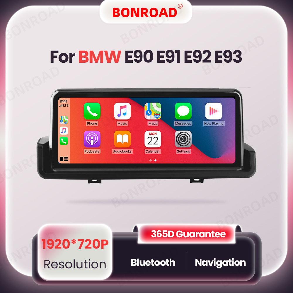 BONROAD pemutar Multimedia otomatis Android, Carplay nirkabel, Radio mobil untuk BMW 3 Series E90 E91 E92 E93 layar sentuh dengan Bluetooth