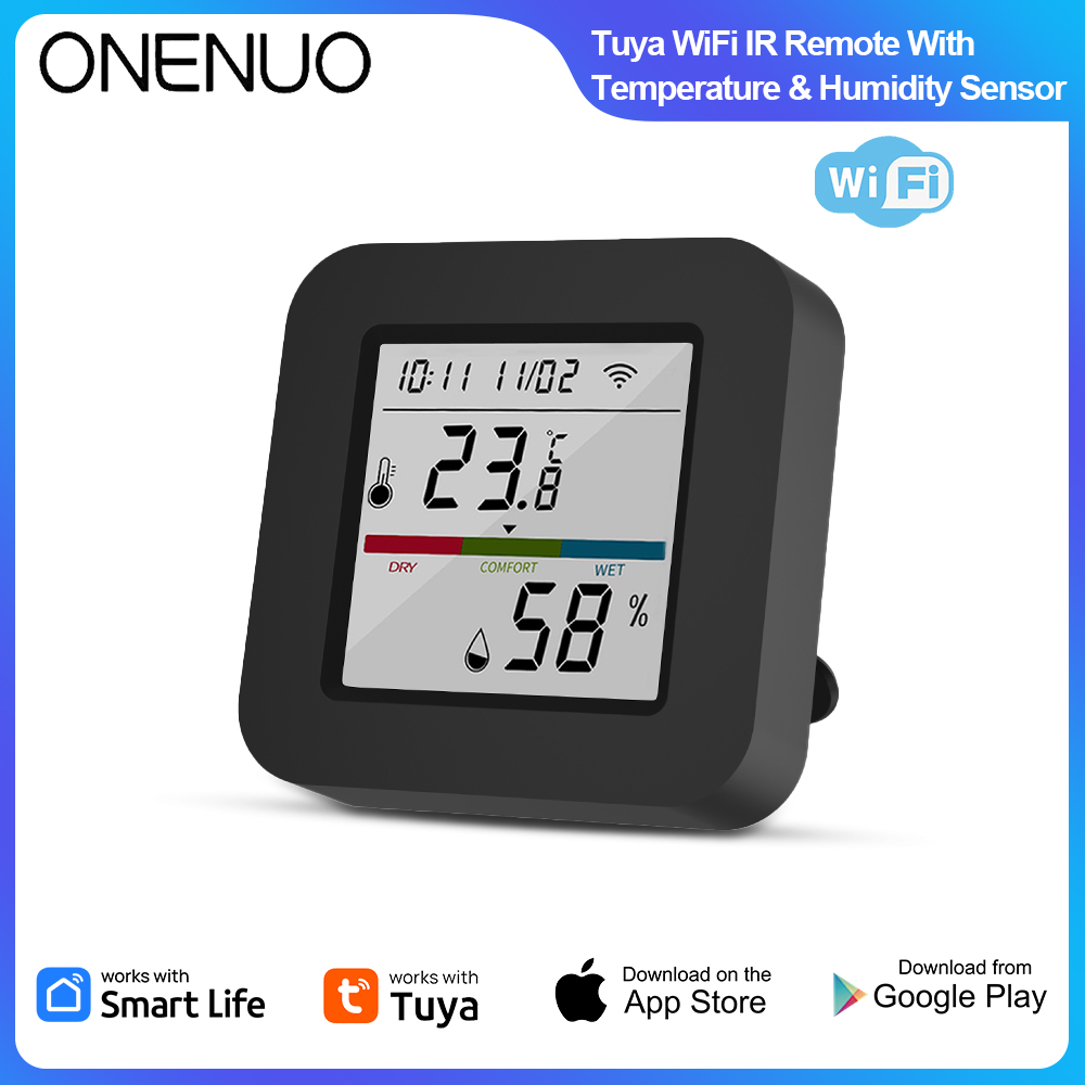 WIFI Tuya Smart Universal IR-Fernbedienung mit Temperatur-Feuchtigkeitssensor für Klimaanlage TV AC Funktioniert mit Alexa Google Home