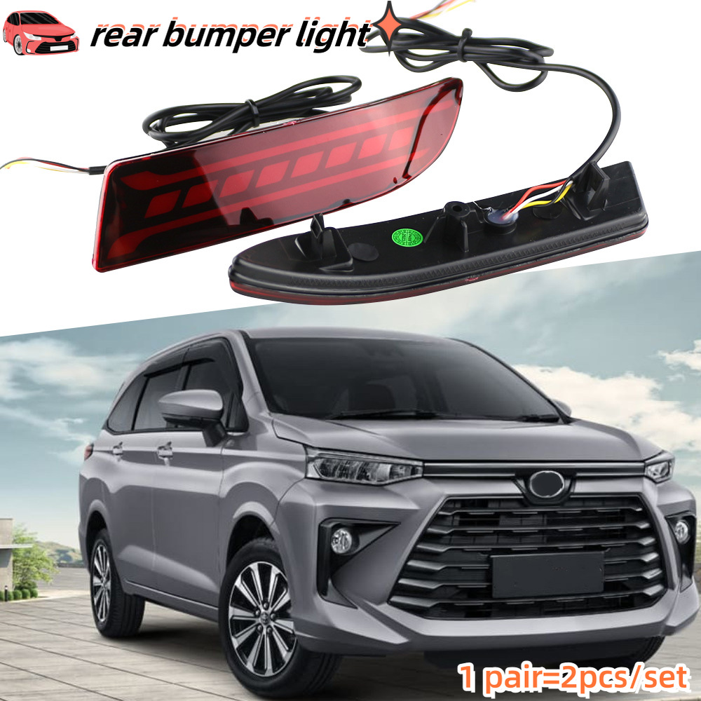 2Pcs Car Rear Bumper Reflector Light for Toyota Avanza 2022 2023 2024 Turn Signal LED Brake Reversing Steering Lights