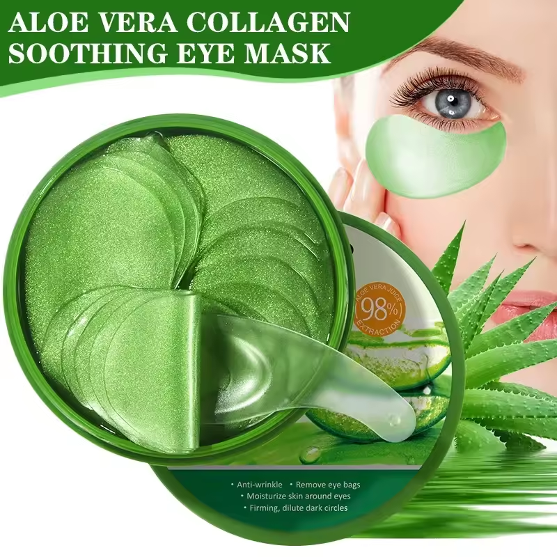 Masque pour les yeux au collagène à l'aloe Vera, 60 pièces, Anti-cernes, sacs pour les yeux, patchs hydratants et raffermissants, produits de soins pour la peau