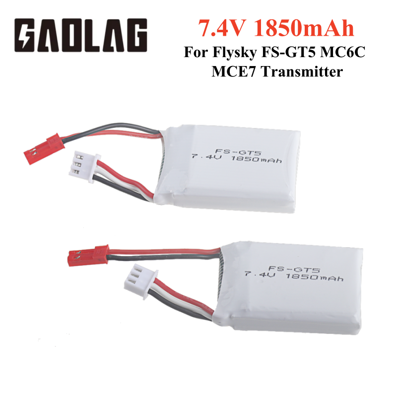 7.4V 1850mAh Lipo Battery For Flysky FS-GT5 Transmitter RC Models Parts Helicopter For MC6C MCE7 With JST Plug 7.4V Battery