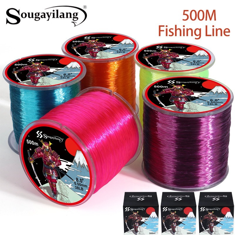 Sougayilang 500M ligne de pêche en Nylon 7-38lb ligne de pêche Super forte revêtement extérieur fluorocarbone matériel de pêche en mer Pesca