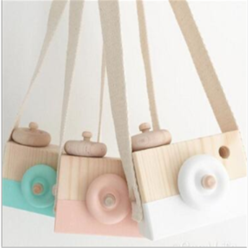 Lindo nórdico colgante cámara de madera juguetes niños juguete para regalo 10*8*5,5 cm decoración de la habitación artículos de decoración juguetes de madera para chico