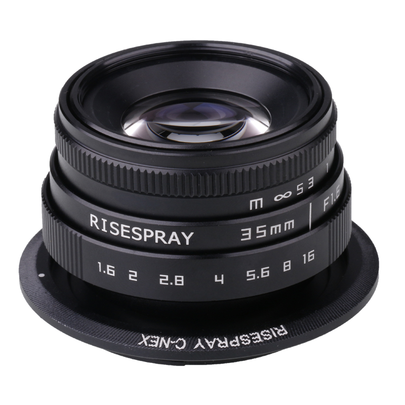 RISESPRAY 35mm F1.6 Manual Focus MF Prime Camera Lens for Canon EOSM Nikon N1 Fuji C-FX Sony NEX Olympus Micro 4/3 C-M4/3