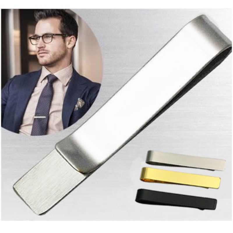 Men's Stainless Steel Tie Clip - Gift for Men Wedding Office Use Gift for Business