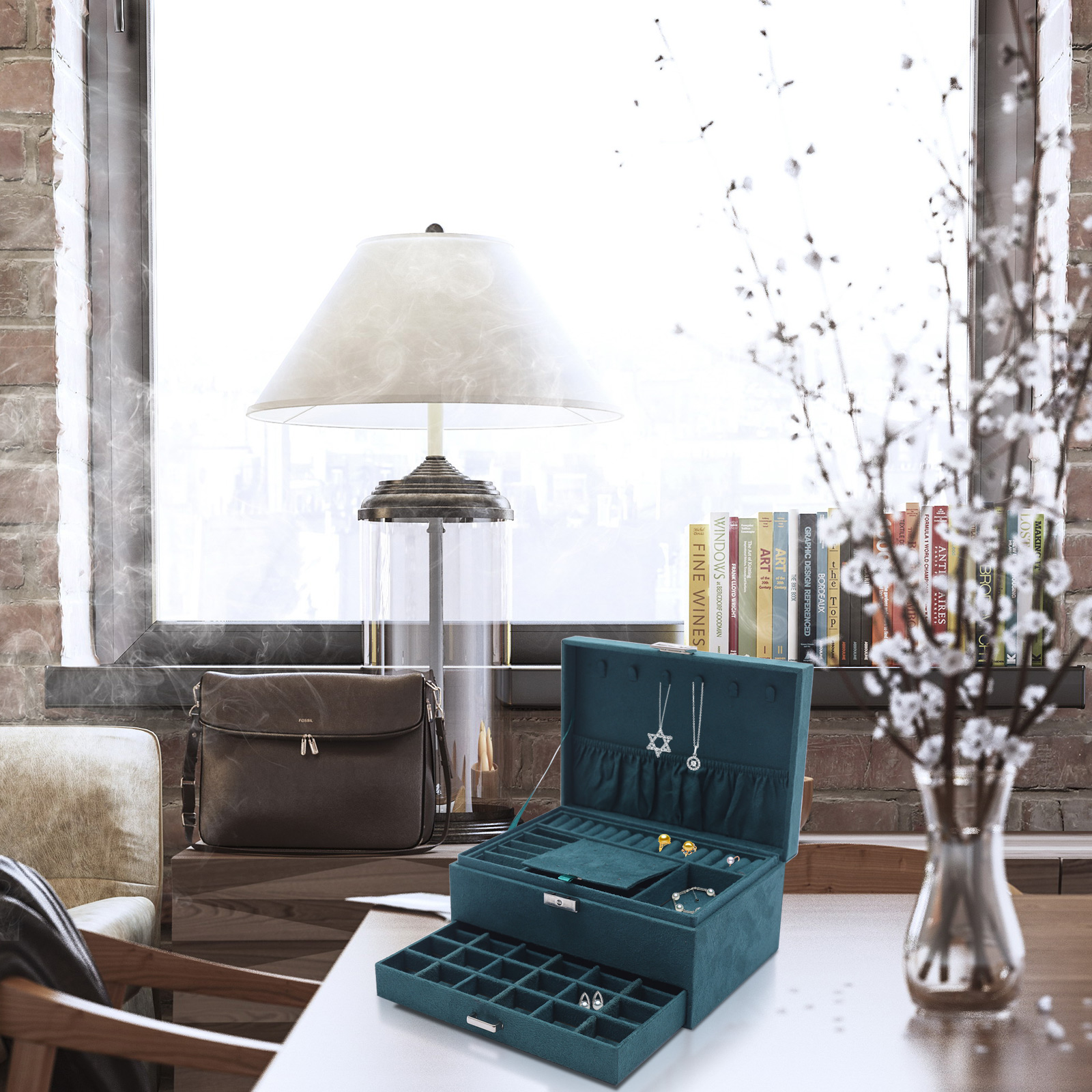 Hot Verkoop 3 Lagen Juwelendoos Organizer Grote Capaciteit Ring Oorbel Ketting Opslag Nieuw
