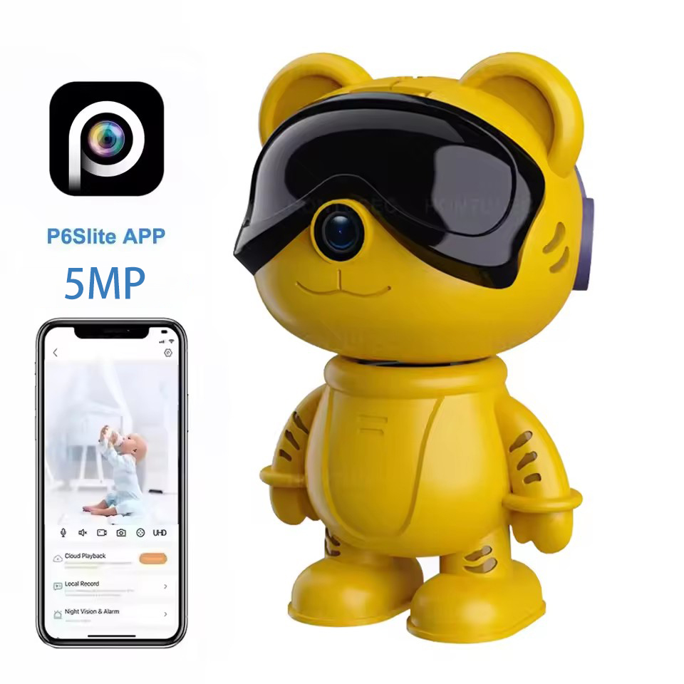Cámara de vigilancia interior inalámbrica WiFi de 5MP visión nocturna PTZ protección de seguridad de voz bidireccional HD Smart Home P6 Slite Robot cam