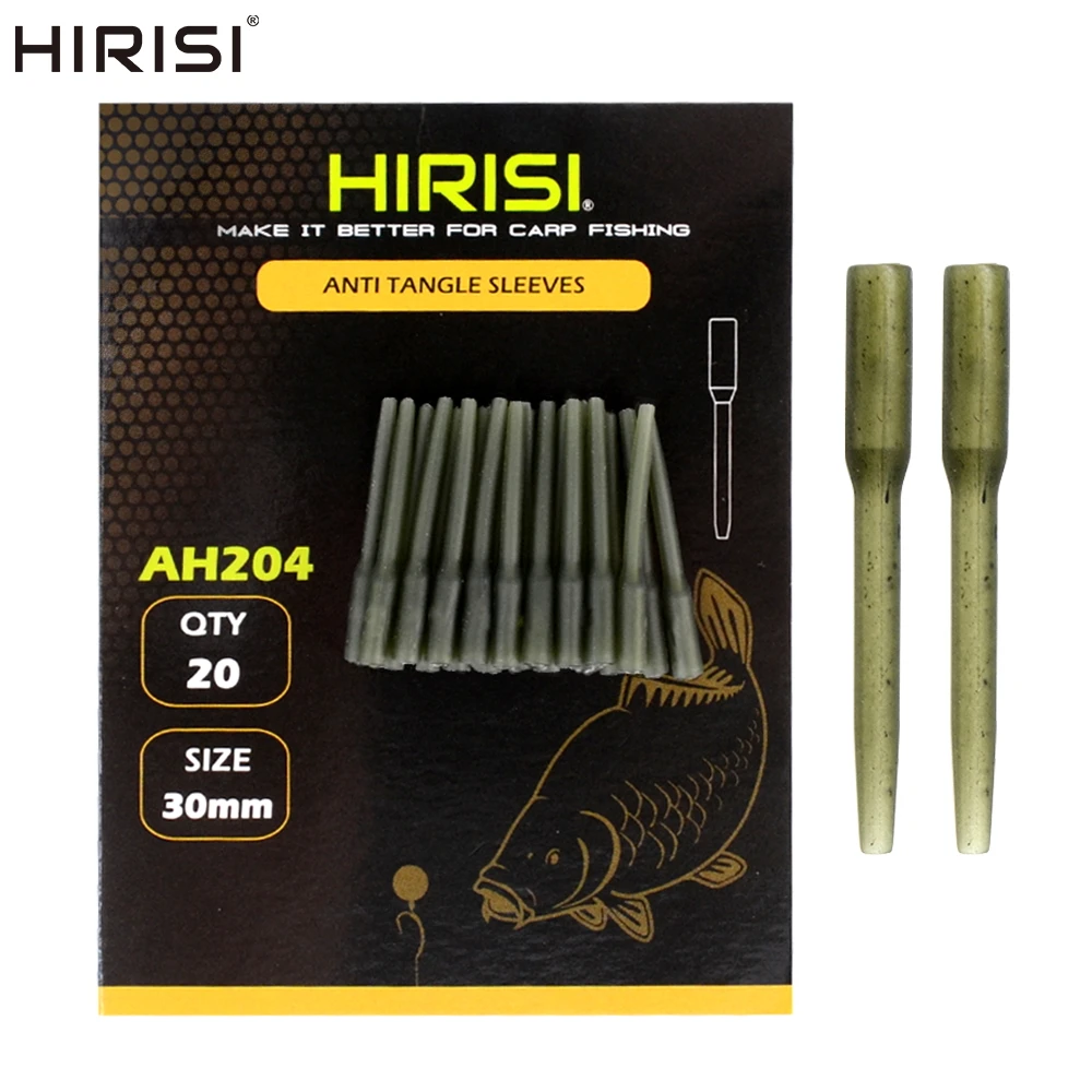 Hirisi 20 Stück Karpfenangeln Gummihülsen Anti Tangle Fishing Terminal Tackle Zubehör AH204