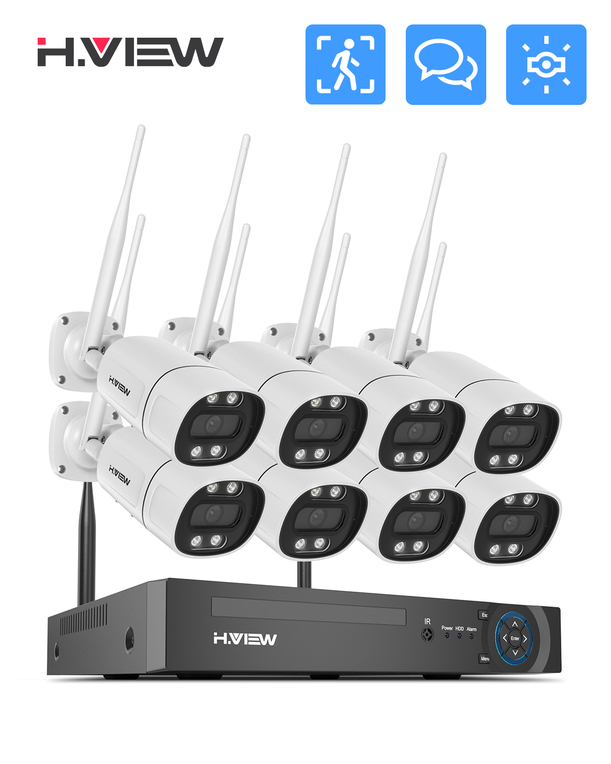 H.view 5mp wifi Система видеонаблюдение wifi комплект уличное онлайн для дом дома ,камера видеонаблюдение ,камера система видеонаблюдения, видеорегистратор, видеокамеры наблюдения