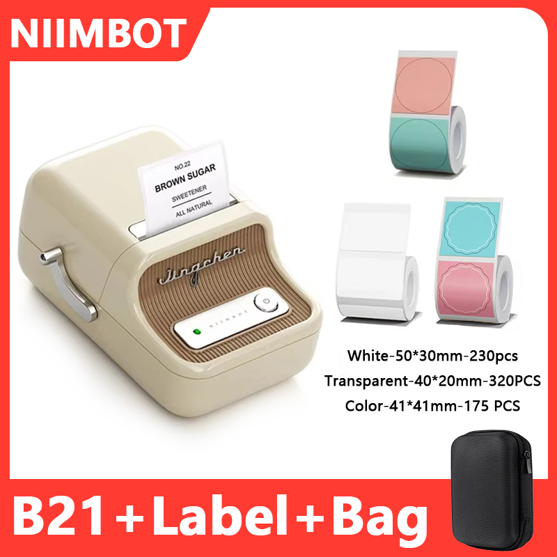 Niimbot b21 สีเครื่องพิมพ์ Mini แบบพกพากาว Labeller เครื่องพิมพ์ความร้อนสติกเกอร์เครื่องพิมพ์สําหรับโทรศัพท์/แล็ปท็อป b21 B1