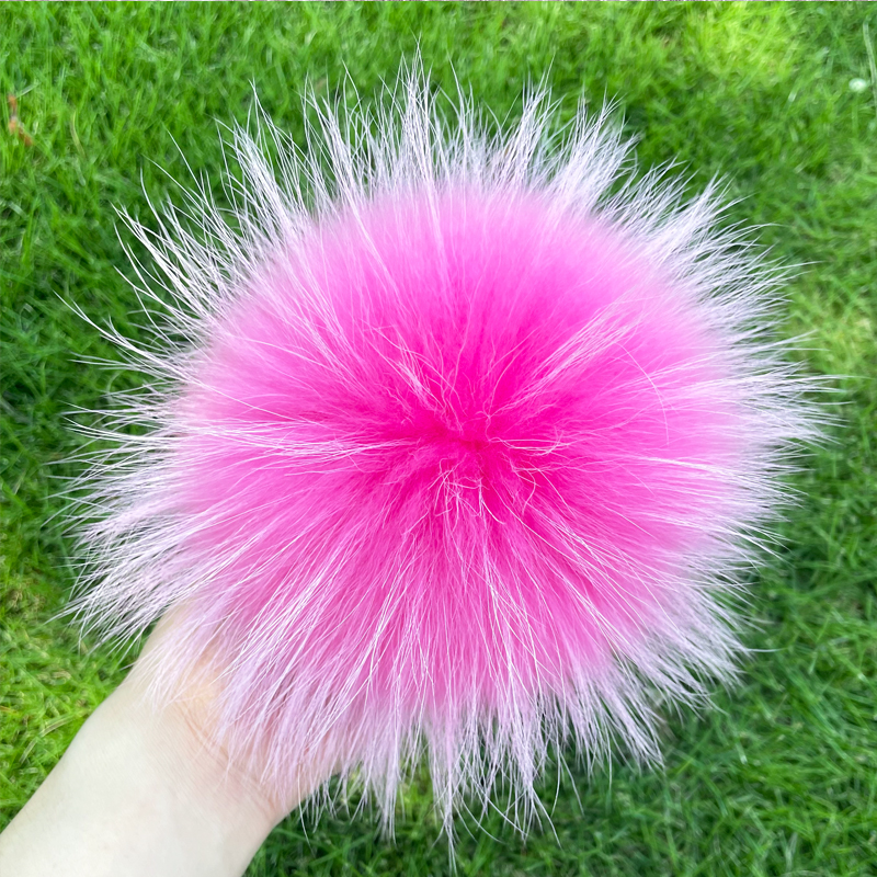 Tamanho grande diy pompas de pele de raposa real pele de guaxinim pom poms bolas de pele natural pom pom para chapéus sacos sapatos cachecóis